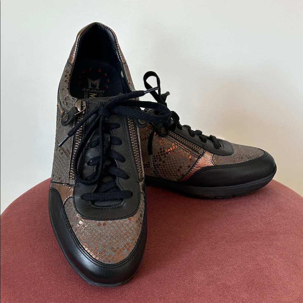 Mephisto Monia Metallic Leather Sneakers